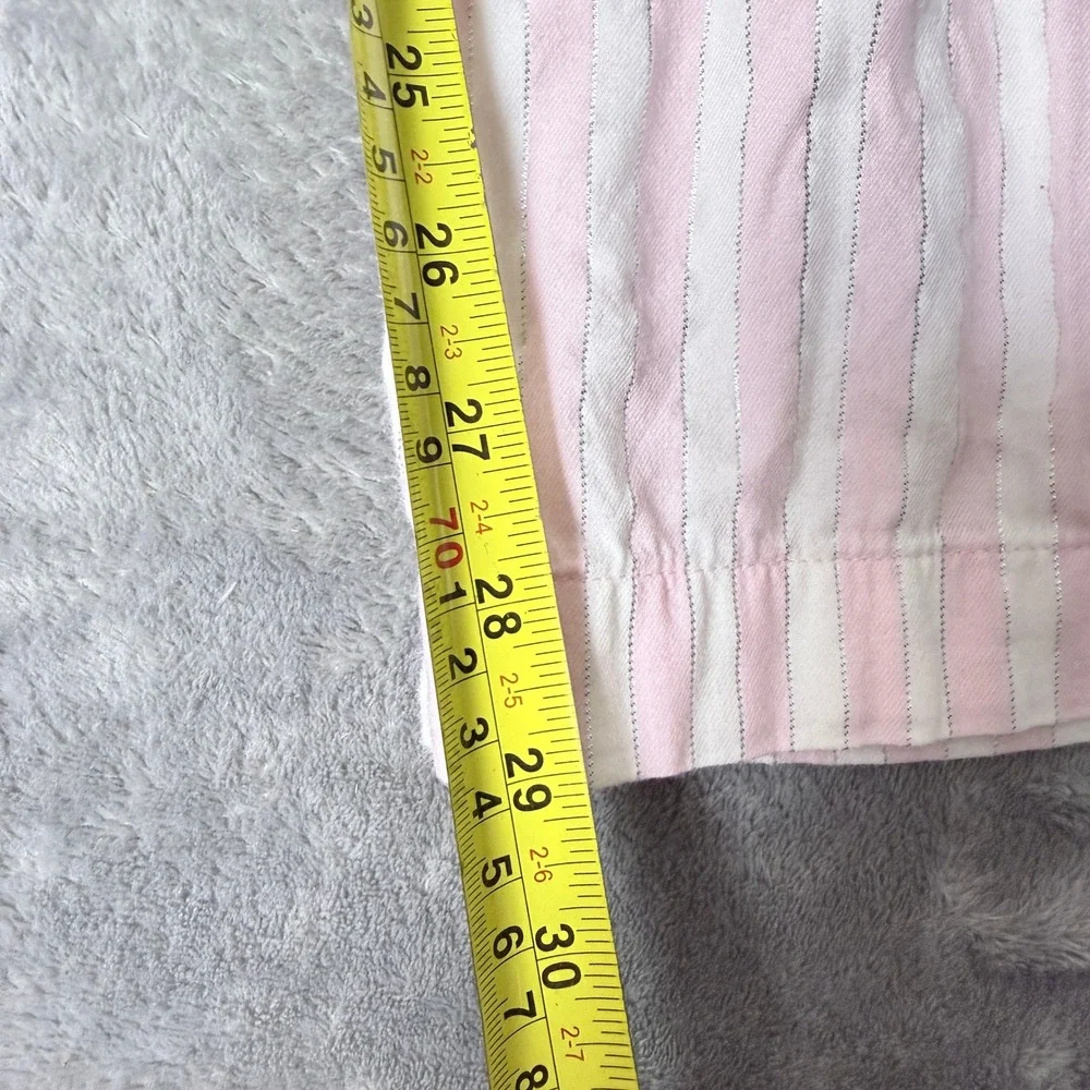 Victoria's Secret XL Pink White Silver Striped Pajama Pants Sleep Bottoms